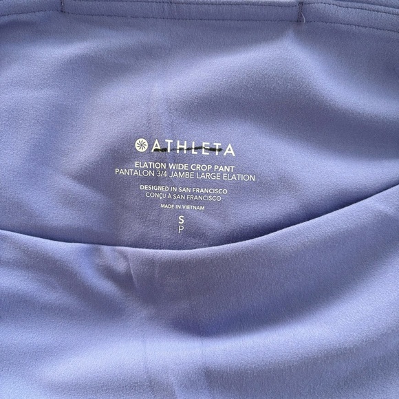 Athleta Elation Wide Crop Pant in Purple Lavendar Size Small Petite - Picture 5 of 8